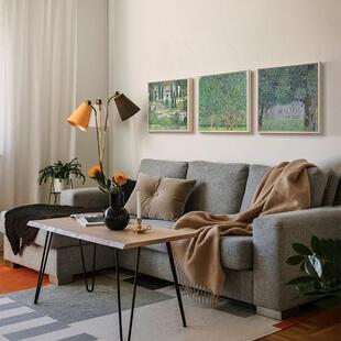 二狗姑娘 克里姆特卡颂的教堂3幅 田园客厅餐厅装饰画墙壁画挂画