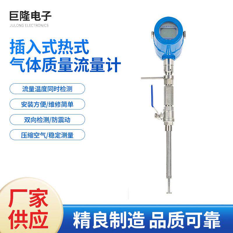 厂家插入式气体流量计仪表精准热式设备空氧氩燃煤测量用
