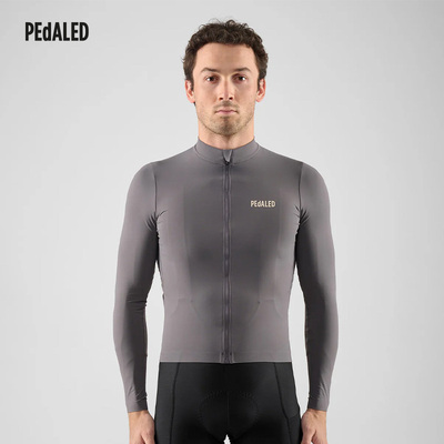PEdALED 男士 ELEMENT JERSEY 灰色 浅褐色 长袖骑行服
