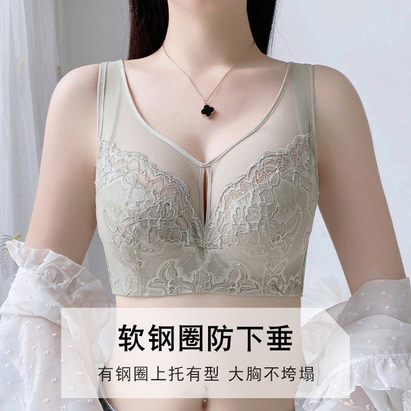 内衣大胸显小收副乳防下垂夏季薄款全罩杯全包调整型显胸小的文胸