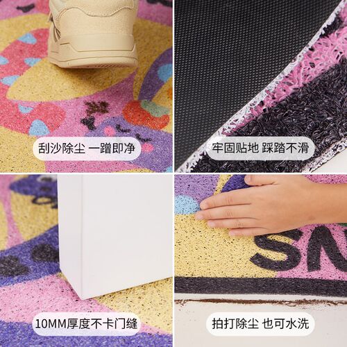 卡通蛇年入户门地垫丝圈家用门口脚垫进门防滑耐脏门垫可裁剪地毯