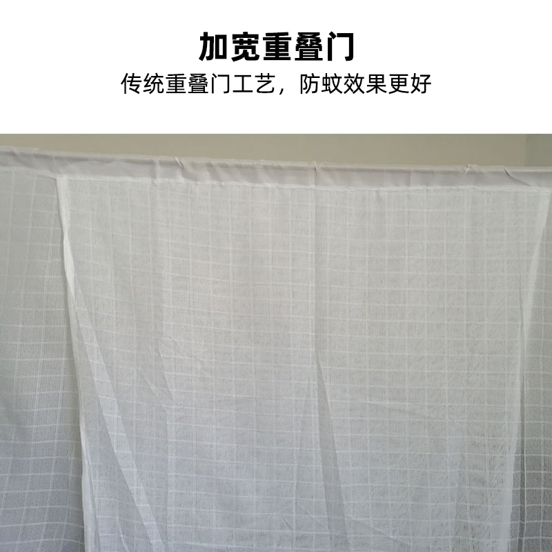老式纱宫廷蚊帐落地2M加密厚单门防尘方顶家用穿杆不锈钢支架
