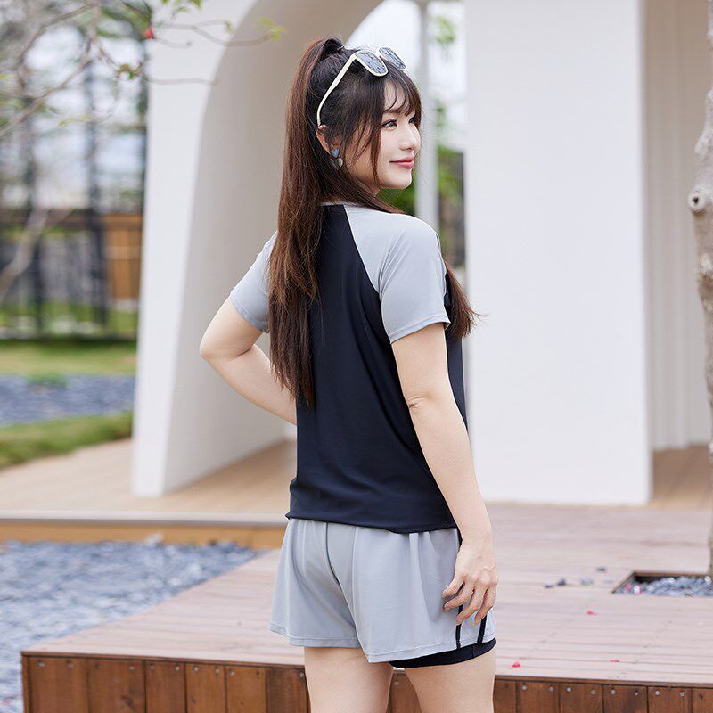 泳衣微胖女孩遮肉2024新款爆女款大码胖mm分体保守显瘦200斤游泳