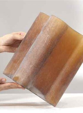 现代咖黄色样板房间玻璃花瓶摆件客厅花艺插花T装饰软装摆场饰品