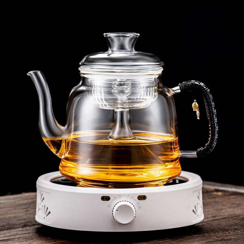大容量耐高温全玻璃蒸茶壶煮茶器蒸馏壶养生壶烧水泡茶电陶炉套装