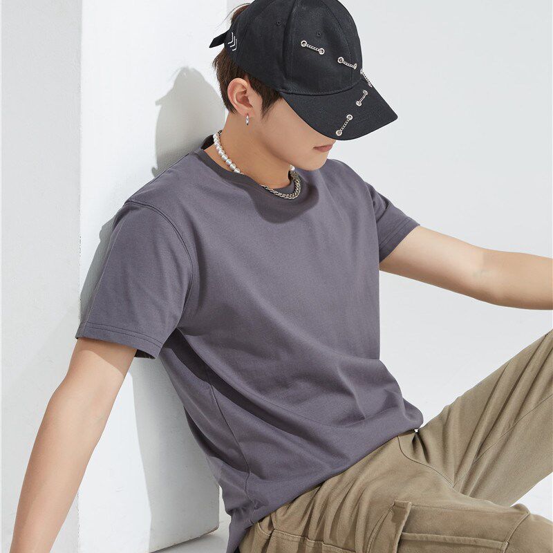 高端重磅纯棉圆领T恤定制工作服班服文化衫印字印LOGO团队团建服