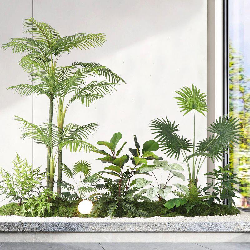绿植造景大型景观植物摆件装饰室内商场服装店楼梯下场景布置图片