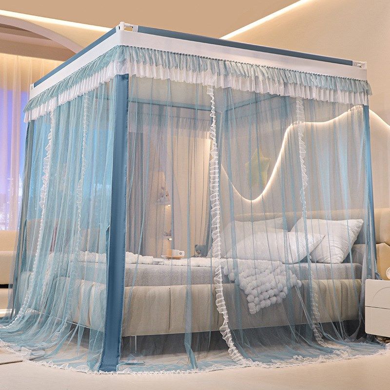 新款宫廷落地蚊帐三开门公主风床幔1.8米床1.5m加粗支架卧室家用2,床上用品,蚊帐,淘宝优惠券,粉丝福利购,淘宝优惠卷