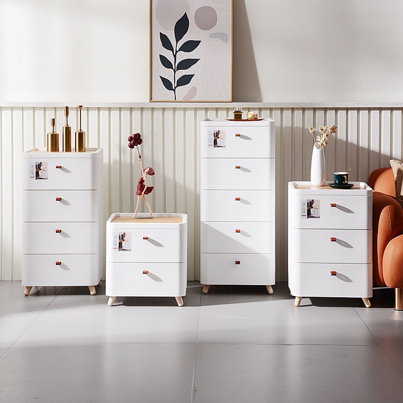 简约抽屉式收纳柜子家用置物柜卫生间储物柜多层置物架日式床头柜