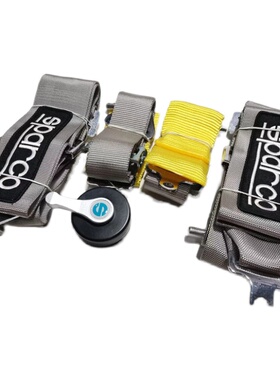 S标三寸四点金属快拆安全带 汽车改装赛道座椅竞包裹固定灰色安全