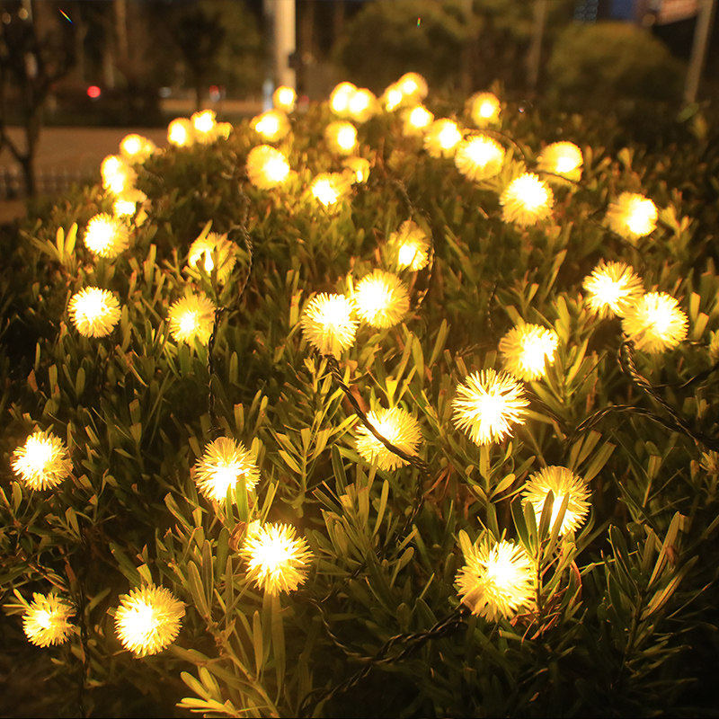 太阳能蒲公英彩灯户外免插电led树上小彩灯闪灯灯串家用装饰庭院