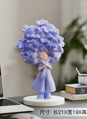 治愈女孩桌面摆件客厅电视柜玄关办公室装饰品闺蜜生X日礼物送朋