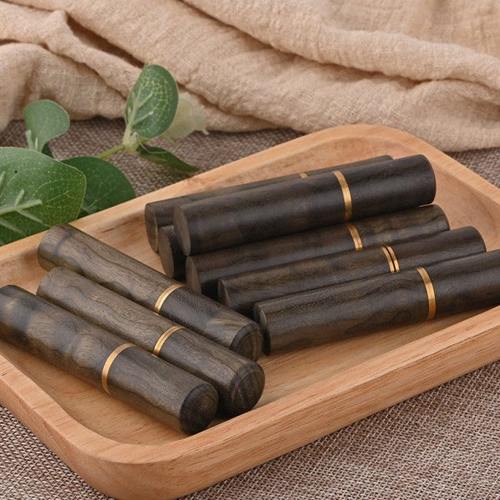 正宗金丝楠木小叶桢楠牙签筒阴沉木便携式木筒实木剔牙收纳工艺品