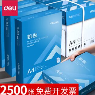 a4纸2500张a4标书用纸80g办公用纸a4 得力A4打印纸复印纸整箱5包装