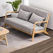 小户型实木沙发客厅公寓单双三人休闲椅酒店民宿简约布艺组合