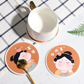 古风唐仕女杯垫餐垫餐桌隔热垫子桌垫防烫创意国风国潮茶杯垫装 饰