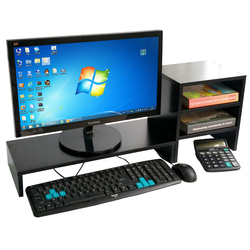 护颈办公室液晶电脑显示器屏增高底座支架桌面键盘收纳盒置物整理