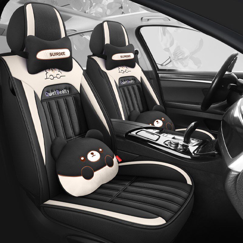 汽车坐垫冬季短毛绒座椅套全包围小车座套秋冬天加厚保暖卡通座垫