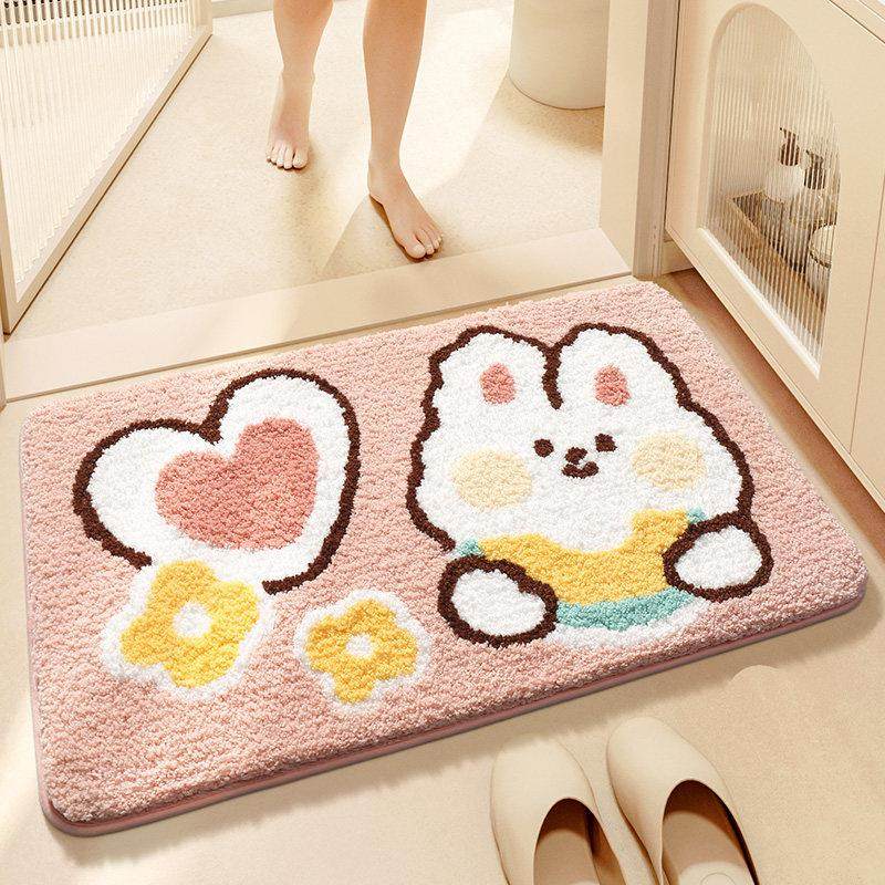 大江地垫卡通兔子脚垫家用卫生间吸水毛绒地毯厕所卫浴进门防滑垫,居家布艺,家用脚垫,淘宝优惠券,粉丝福利购,淘宝优惠卷