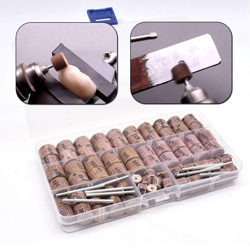 沙布卷带柄百叶轮套装抛光电钻吊磨D机砂纸打磨磨头凹弧型砂轮工