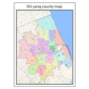 射阳县地图1.15m盐城市折叠家用高清办公书房装饰画墙贴新款包邮