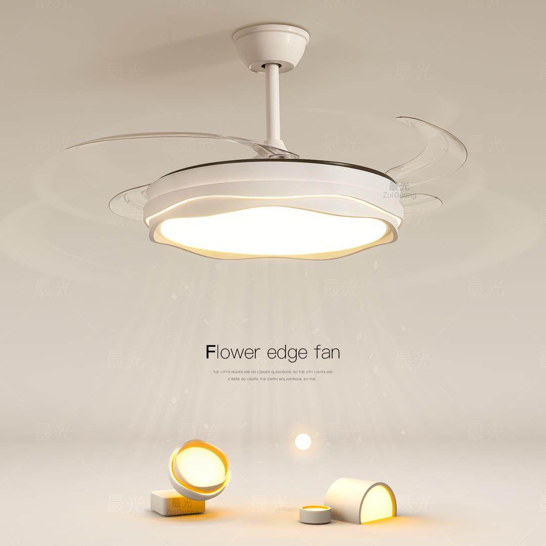 隐形风扇吊灯led吸顶灯2024新款主卧灯客厅餐厅房间卧室书房灯具