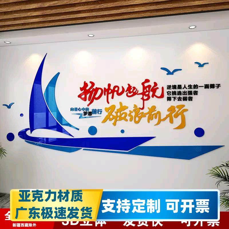 扬帆起航励志墙贴创意公司办公室文化墙装饰企业会议室3d立体装饰,家居饰品,文化墙贴,淘宝优惠券,粉丝福利购,淘宝优惠卷