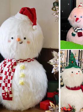 大型毛绒雪人元旦春节网红店签到装饰商场橱窗活动美容展示摆件