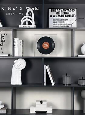 书柜摆件家居饰品轻奢高档样板间电视柜英文字母装饰画莫兰迪花瓶