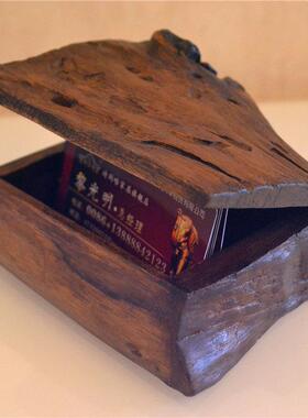 诗玛哈东南亚风格实木木雕摆件名片盒桌面装饰创意收纳盒个性装饰