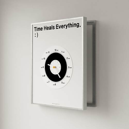 电表箱装饰画 画带钟表高级电表箱遮挡时钟免打孔静音装饰钟 钟玄