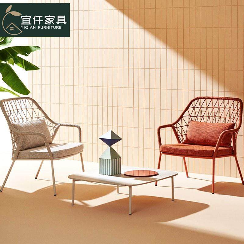 北欧户外藤编沙发椅室内外编绳椅庭院花园阳台休闲藤椅单人沙发,商业/办公家具,商用藤编家具,淘宝优惠券,粉丝福利购,淘宝优惠卷