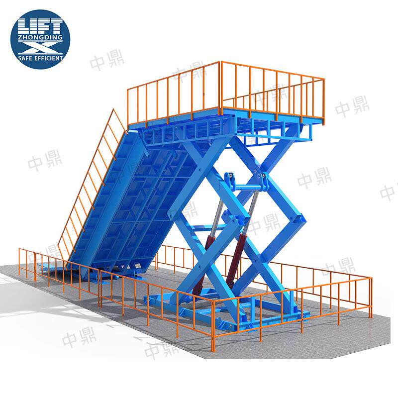 升降装卸平台电动液压剪叉式升降机生猪装卸车坡道固定剪叉卸猪台