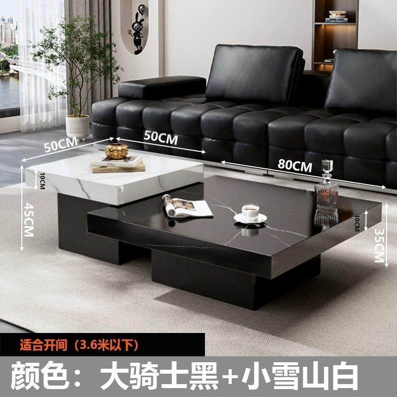 意式极简岩板茶几轻奢高级感小户型客厅家用正方形设计师高低组合,住宅家具,角几/边几,淘宝优惠券,粉丝福利购,淘宝优惠卷