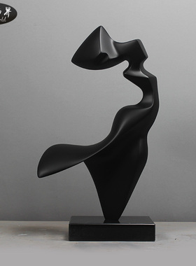 雕塑摆件抽象艺术轻奢摆设现代软装饰品玻璃纤维家居样品屋展示中