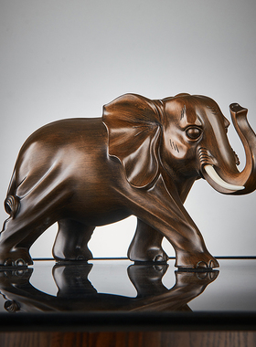 新中式招财大象摆件客厅玄关酒柜博古F架茶室装饰品书房办公室桌