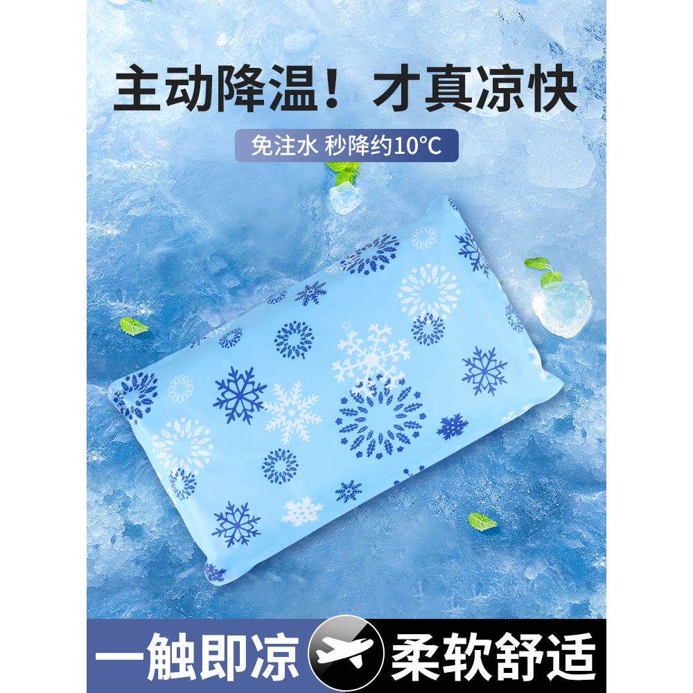 冰枕头免注水夏天大号冰凉大人学生午睡水袋枕头夏季水垫坐垫防水