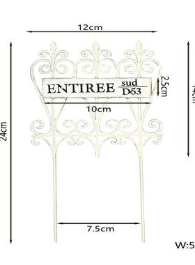 铁艺覆古做旧弯花长矛栅栏花插花园阳台花盆装饰品园艺杂货摆件