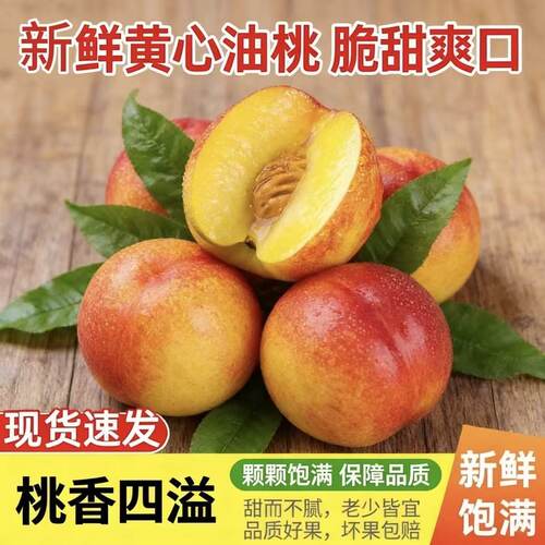 正宗黄肉油桃新鲜水果现摘桃子当应季蜜桃黄心脆桃