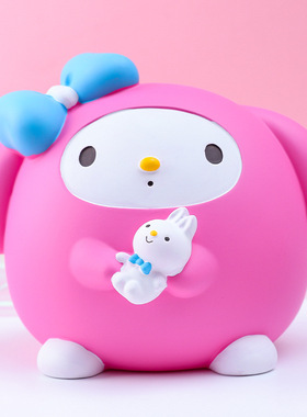 新款滚滚海蒂兔可爱大号收纳存钱罐搪胶防摔儿童生日节.日礼物摆