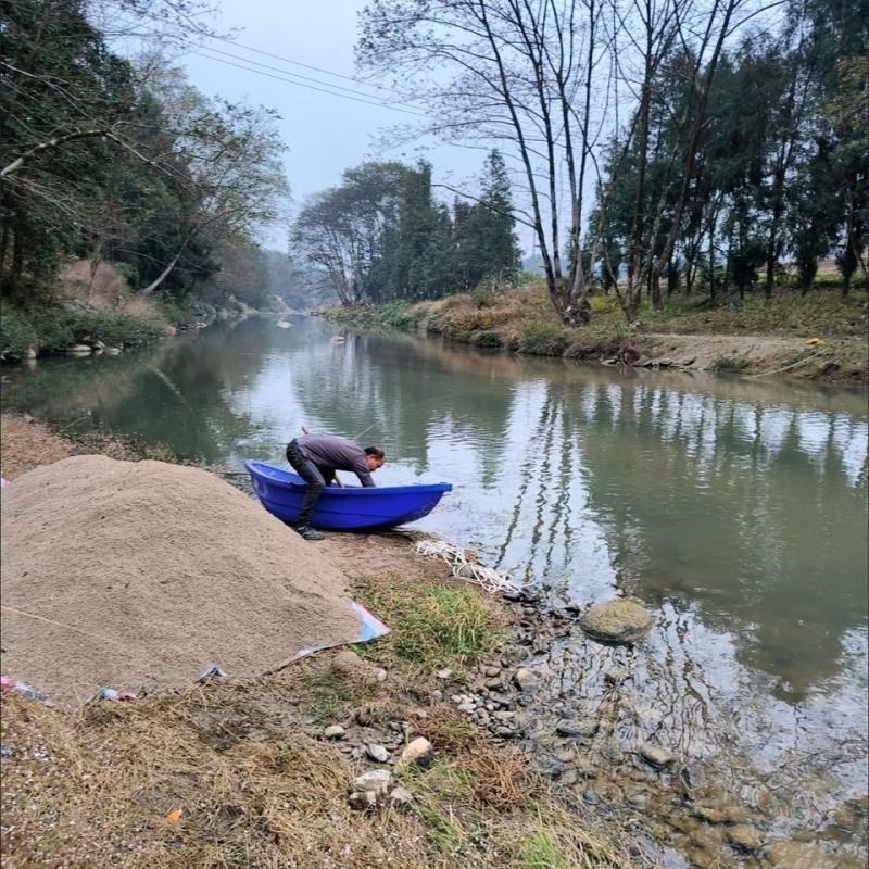 新款2.2米瓢型塑料船两头尖鱼船采菱角I船挖藕船下丝网小船单双层