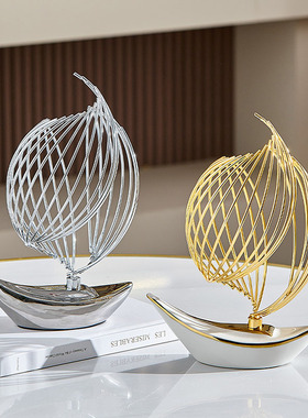 轻奢高档一帆风顺帆船o摆件家居客厅玄关电视柜酒柜办公桌面装饰