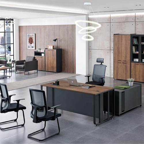 工业风办公桌大班台主管桌老板桌简约现代会议桌经理桌板式电脑桌