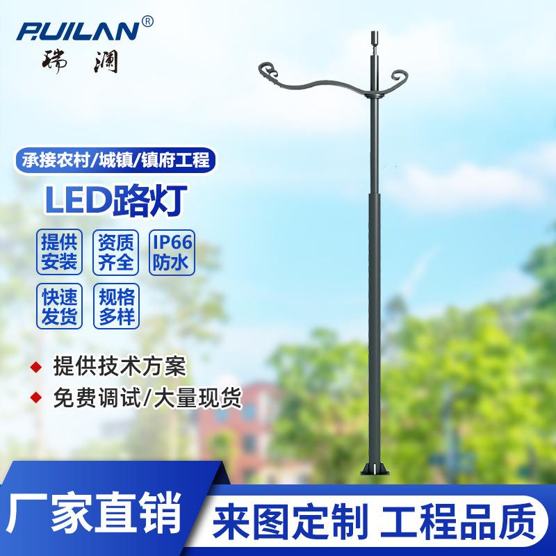 LED市电路灯市政工程道路户外照明单双臂双头等臂高低臂路灯8米