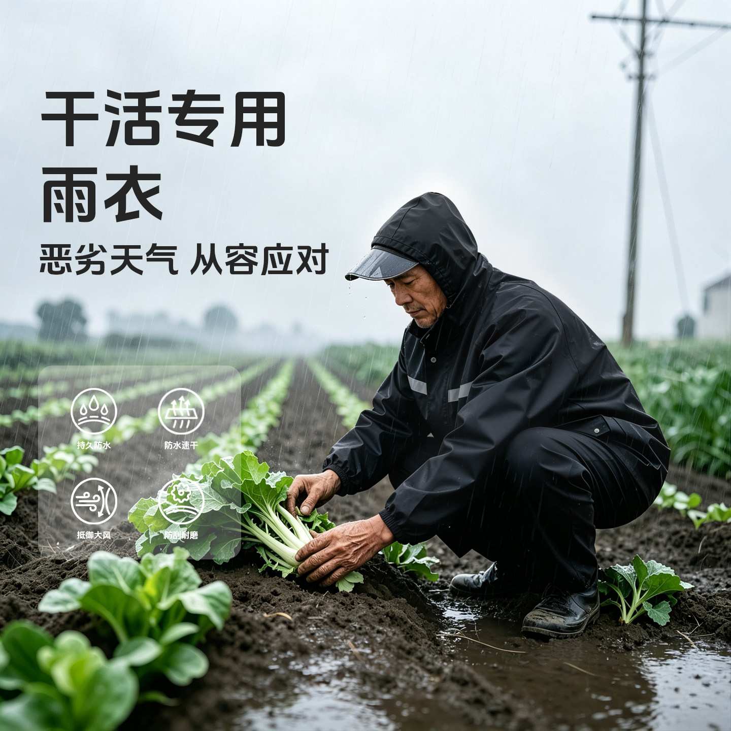 雨衣农民干活雨裤套装成人外穿分体式加厚全身防暴雨工地采茶务农