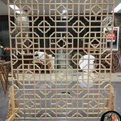 东阳木雕中式 实木屏风花窗隔断入户格栅客厅镂空花格座屏玄关遮挡