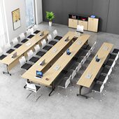 办公室折叠培训桌移动长条桌双人培训课桌椅组合活动办公桌会议桌
