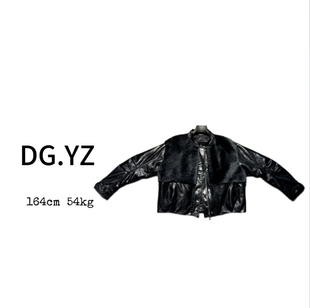 3071F一体拼接鹅绒真皮外套 樱子家