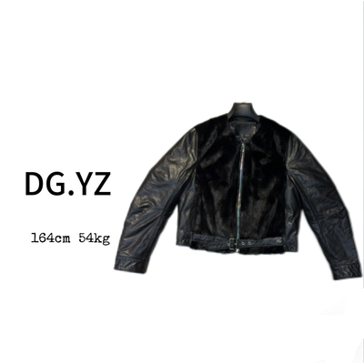 【樱子家】3243F白鹅绒水貂毛真皮无领外套