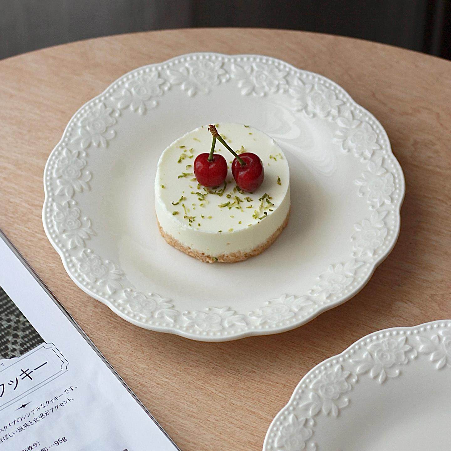 胡桃集市法式复古浮雕早餐盘简约甜品盘沙拉盘水果盘陶瓷蛋糕盘子,餐饮具,盘,淘宝优惠券,粉丝福利购,淘宝优惠卷